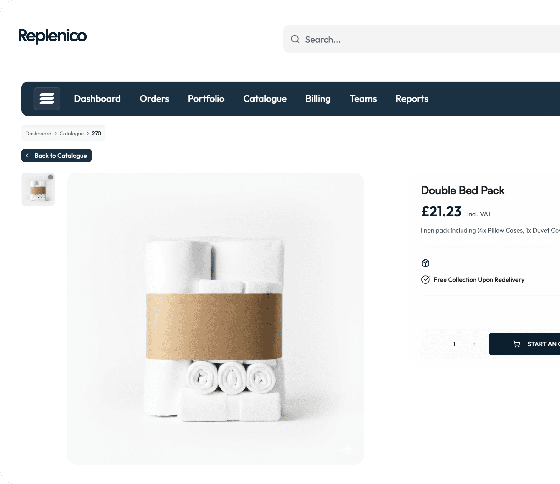 Stacks of freshly pressed premium linens ready for delivery